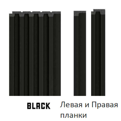 Стеновая панель реечная S-LINE Black (чёрный)